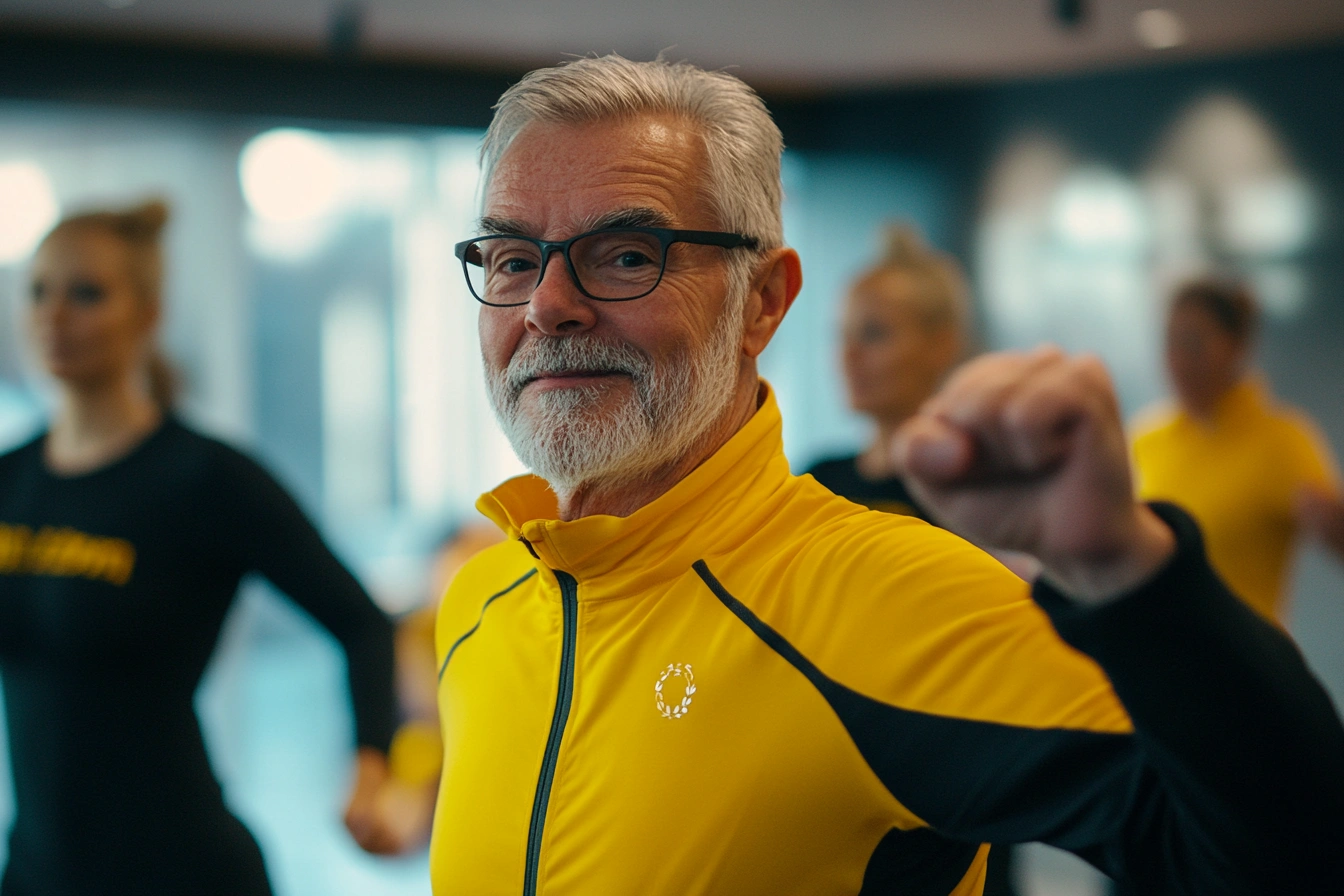 Активні люди старшого віку на тренуванні